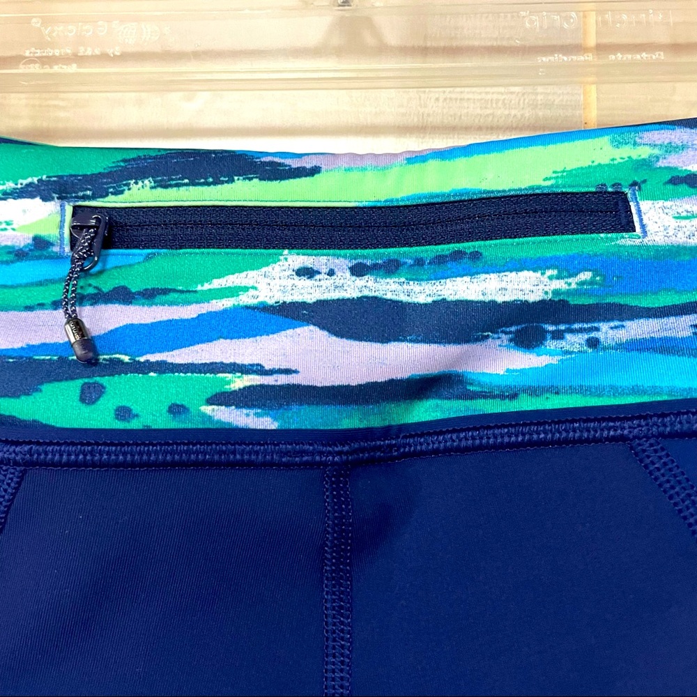 Lululemon Pace Rival Crop Hero Blue Green Leggings With Pockets Sz 4 - Picture 7 of 8